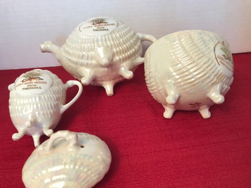 Teeservice Irland Bayrisch Perlmutt 3 teiliges Set Weiß Meliert KOSTENLOSER VERSAND - Bild 6 von 6