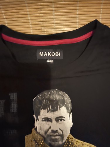 Men's T-shirt Black Gold Makobi Savage Fashion Tee Shirts Size 6XB - Picture 4 of 6
