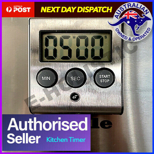 Stainless Steel Magnetic LCD Digital Kitchen Timer Count Down Cooking Alarm - Picture 1 of 9