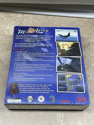 Vintage New Old Stock Sealed BIG BOX MiG Alley PC Game Sealed NIB - Picture 3 of 12