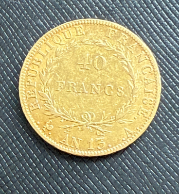 France 1804-05 AN13 A Gold 40 Francs Circulated Napoleon Emperor