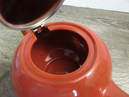 Diffuser Teapot 2 Cup Tea Pot Ceramic Rust Color Certified International - Picture 9 of 12