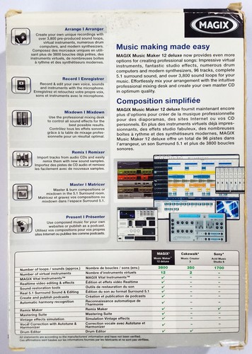 MAGIX Music Maker 12 Deluxe (PC DVD-ROM, 2007) • COMPLETE/CIB, GOOD, TESTED - Picture 2 of 16
