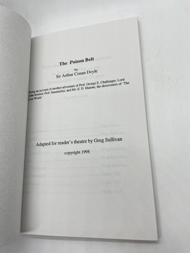 The Poison Belt by Sir Arthur Conan Doyle - Reader's Theatre Play Edition 1998 - Imagen 4 de 6