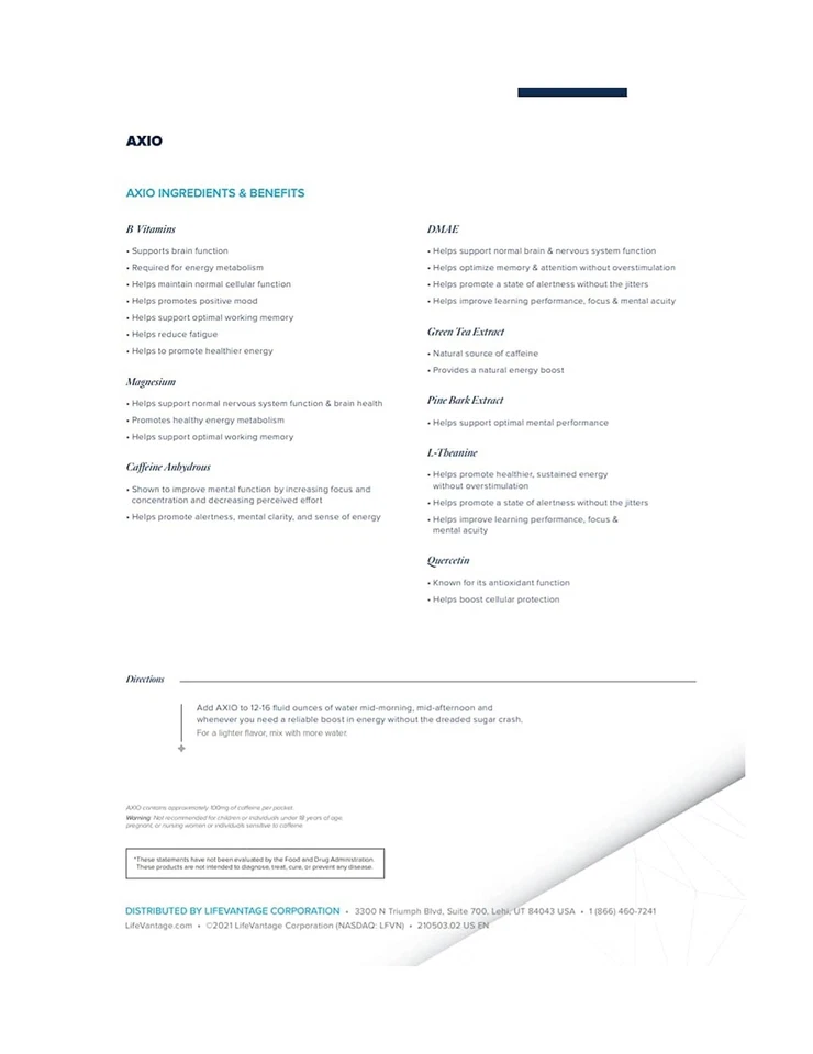 Lifevantage Axio Sour Chrry 30 Packs - Image 4 of 4