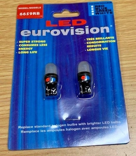 2 PC SET 194  T10 168 158 - LED 2 COLORS BLUE and RED LIGHT LAMP BULBS 6659RB - Picture 2 of 3