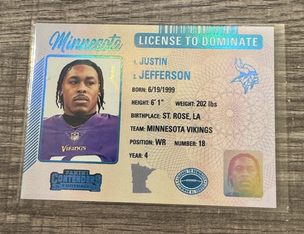 2023 Contenders License To Dominate Justin Jefferson #10 Case Hit