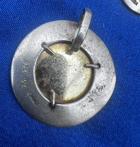 Silpada Retired Pounded Sterling Silver, Brass Disks Dangle Earrings & Pendant - Picture 6 of 7