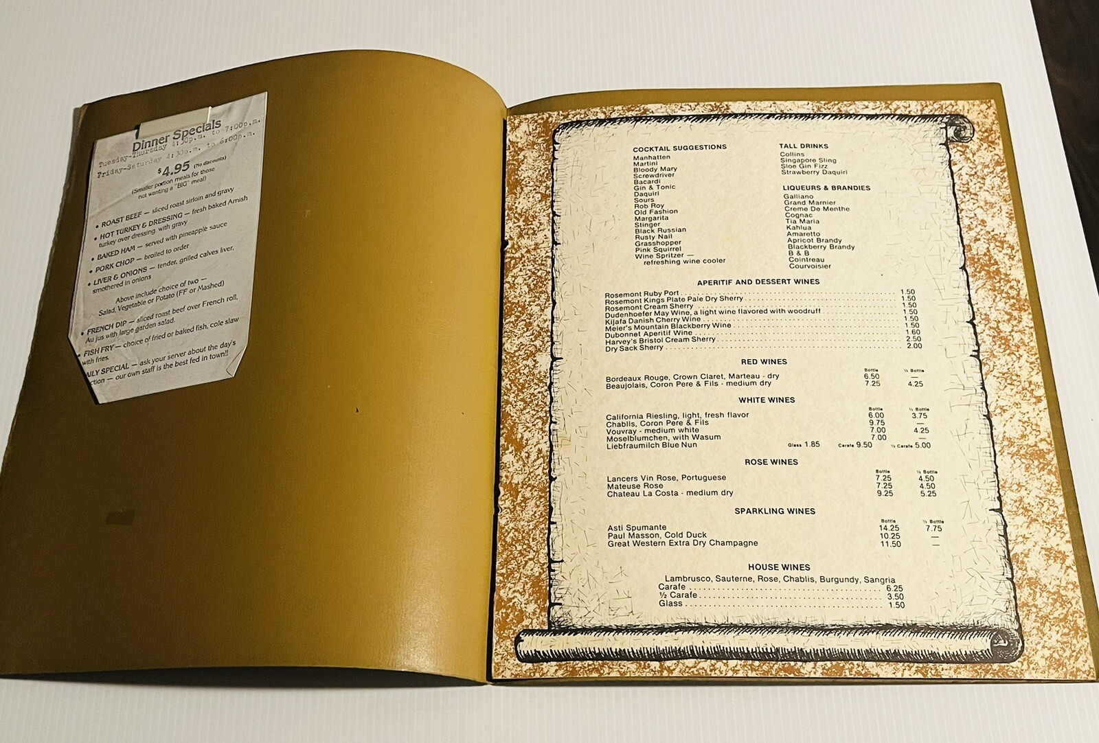 Vintage Restaurant Menu Ye Olde Stage House Brecksville Ohio | eBay