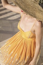 RARE Zimmermann Sundance Embroidered Bustier Dress In Marigold Size 2