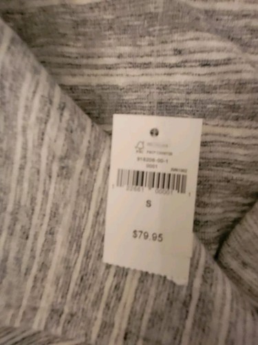 Gap Womans Jacket Sz Small Gray Zip-Up Coat With White Stripes NWT - Picture 4 of 11
