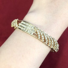 Rhinestone Goldtone Bangle Bracelet