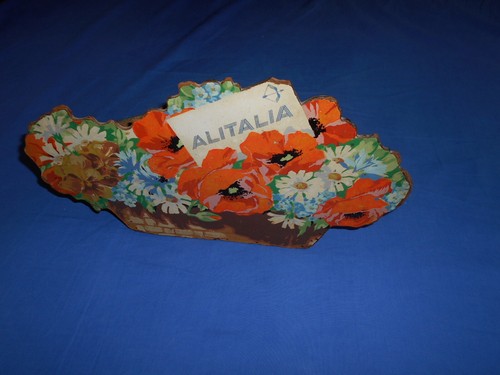 RARE, VERY OLD AND UNIQUE ALITALIA WOODEN TABLE/OFFICE HOLDER SINCE 1950-55 - Picture 8 of 8