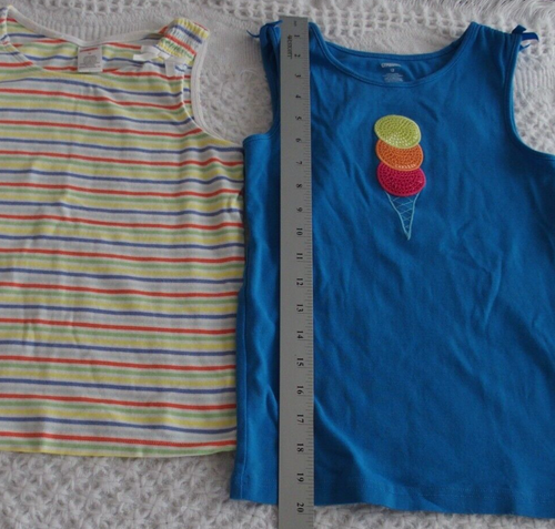 Gymboree 12 Girls Tank Top LOT striped ice cream fall spring summer - Picture 2 of 2
