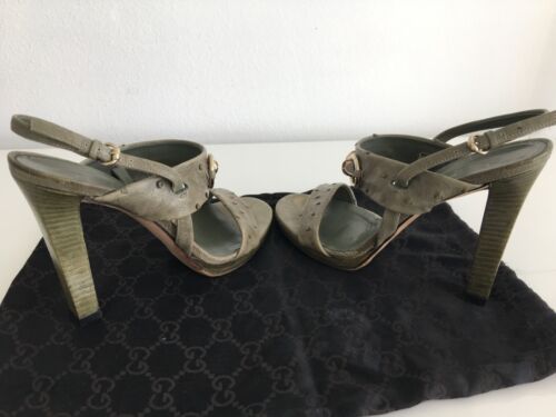 Zapatos de tacón alto Gucci avestruz talla 38,5 - Imagen 4 de 7