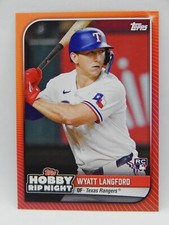 2024 Topps Baseball Hobby Rip Night Red SP Parallel #24 Rangers - WYATT LANGFORD