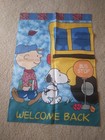 Vintage Peanuts Snoopy School Welcome Back House Flag 28 x 40"