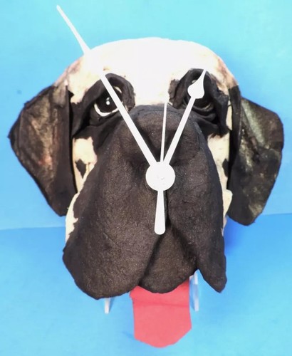 F.B. FOGG PAPER MACHE "ENGLISH MASTIFF" DOG WALL CLOCK (PERFECT!) - Picture 2 of 5