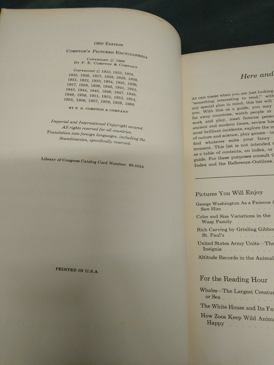 Compton's Pictured Encyclopedia Volume 15 1960 Hardcover | eBay