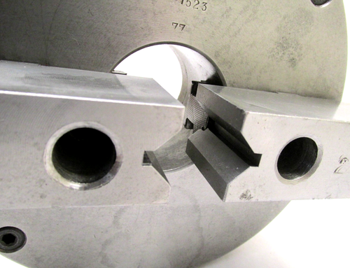 BISON 8" TWO-JAW LATHE CHUCK w/ PLAIN BACK MOUNT - Picture 5 of 9