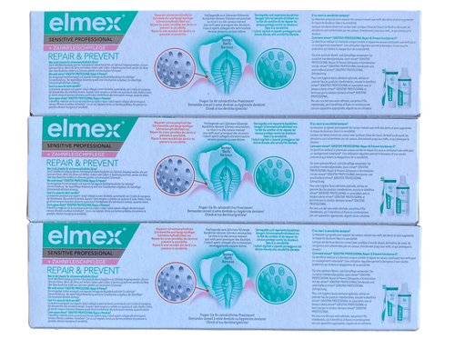 6x Elmex sensitive Professional + Zahnfleischpflege Repair & Prevent (6x 75ml) - Bild 2 von 2