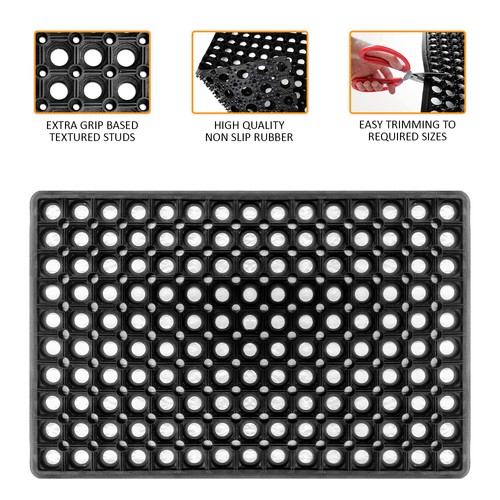 Door Entrance Mat Heavy Duty Non Slip Dirt Catcher Honeycomb Rubber Outdoor - Picture 15 of 23