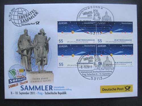 Bund MiNr. 2732 Viererblock auf Messebeleg- Sammler Prag (GB 949)