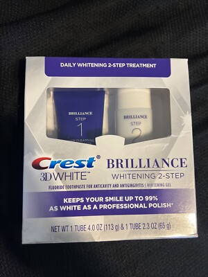 Crest 3D White Brilliance + Whitening 2-step Toothpaste with Hydrogen Peroxide