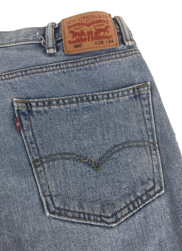 Levi's 550 Men's Jeans 38 x 34 Y2K Regular Fit Straight Leg Light Blue Denim - Imagen 11 de 14