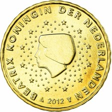 [#771468] Netherlands, 10 Euro Cent, 2012, MS(63), Brass, KM:268