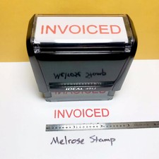 Invoiced Rubber Stamp Red Ink Self Inking Ideal 4913
