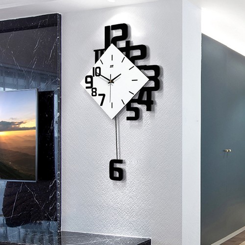 Modern Wall Clock Pendulum Silent Swing Metal Quartz Clock Home Office Decor USA - Picture 10 of 10