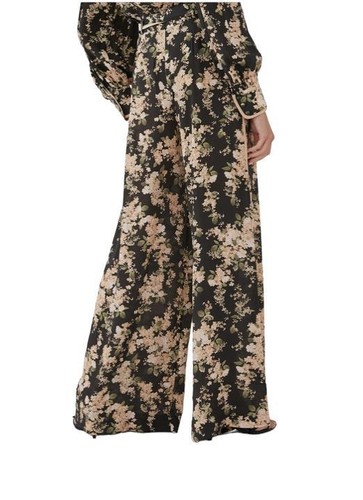 Zimmermann Wide Leg Pant | Black/Ivory Floral, silk, Scarf Belt, High Waisted - Bild 6 von 8
