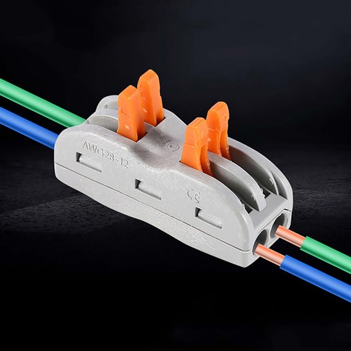 10Pcs 2 Way Reusable Spring Electrical Lever Connector Wire Cable Terminal Block - Picture 8 of 8