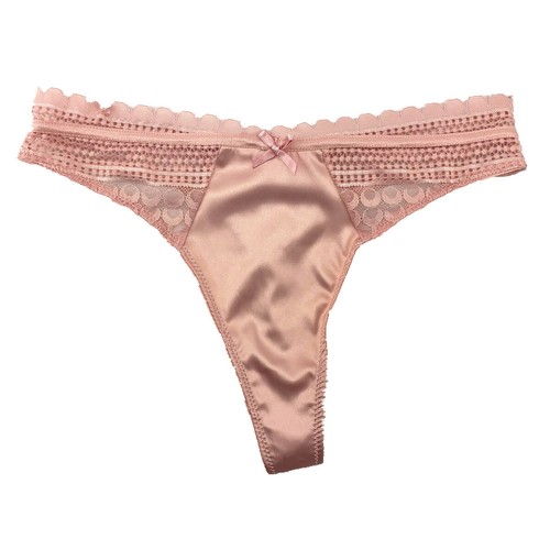 5 Pcs Women's Sexy Satin Thongs Panties Lace Trim G-string V-back Underwear,S-XL - Picture 3 of 12
