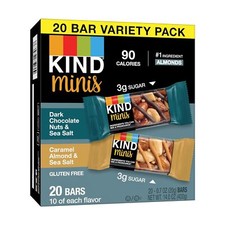 Kind  Mini Variety Pack Dark Chocolate Nuts And Sea Salt  Caramel Almond And Sea