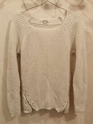 Pullover weiß-gold Acryl Baumwolle Gr.36 Cache Cache (2312013)
