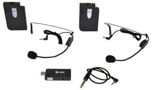 171.812Uk Sistema Di Microfono Wireless UHF A Doppio Neckband U-Mic Usb - Bild 1 von 6