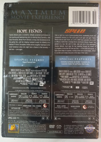 Sandra Bullock Double Feature Hope Floats (1998) Speed (1994), (DVD) New, Sealed - Picture 2 of 3