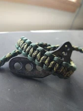 Emerald Green and deep forest Paracord Bow wrist strap Bling Sling FREE SHIP
