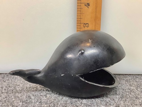 Antigua FIGURA DE BALLENA DE METAL CENICERO MEDIADOS DE SIGLO ESPERMA REGALO INUSUAL KITSCH LINDO CAMPO DE CONCENTRACIÓN - Imagen 4 de 8