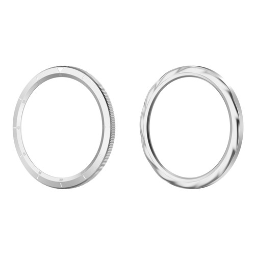 Metal Bezel Ring Tempered Glass Film for Xiaomi Watch S4/S3(Scale Silver)