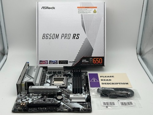 ASRock B650M Pro RS WiFi AM5 AMD SATA 6Gb/s Micro ATX Motherboard READ/FOR PARTS