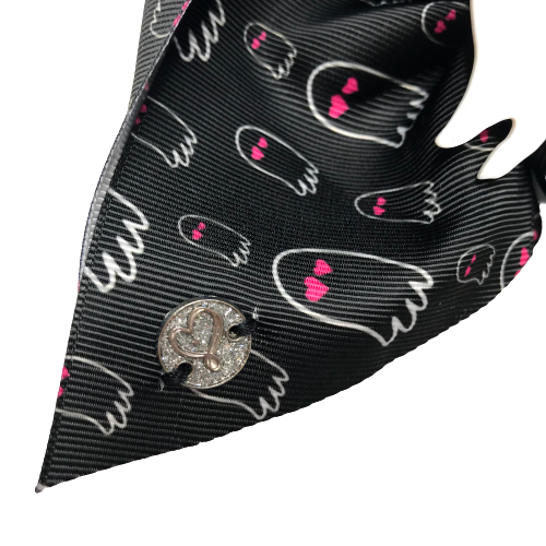 Jojo Siwa Halloween Hair Bow Clip Ghost Light Up LED Black Ribbon Girls Tween 6" - Picture 6 of 12