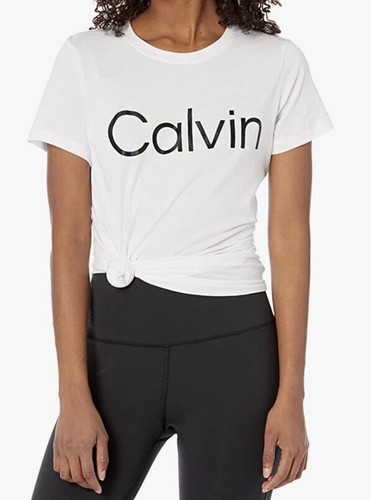 Calvin Klein Performance Logo T-Shirt Top Weiß Small