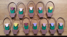 12 Wooden Tulip Flower Spring Decor Craft