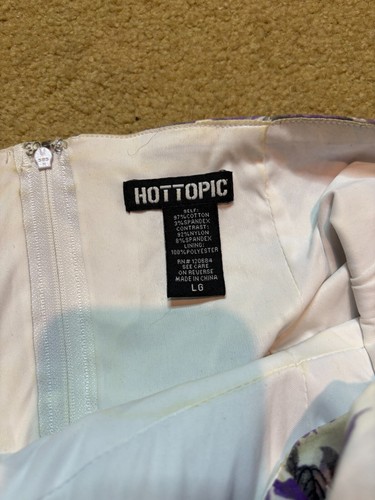 Hot Topic Lolita Purple Insect Flower Fairy Goth Halter Bustier Dress STAINED L - Picture 14 of 17