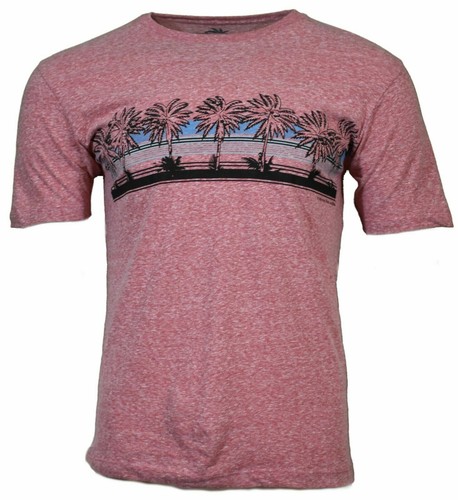 T-shirt uomo spiaggia - palme - orizzonte, pesca/rosa, 100% cotone NUOVE - Foto 2 di 4