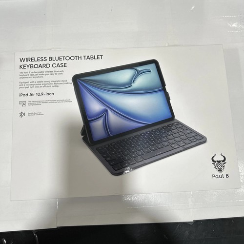 Paul B para iPad Air 10.9” Inalámbrico Bluetooth Tablet Teclado Estuche - Imagen 2 de 3