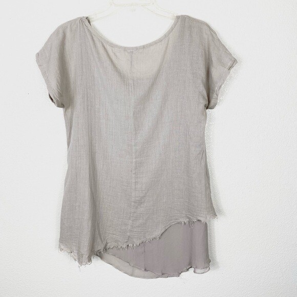 BCBGeneration Beige Distressed Layered Blouse Siz… - image 5